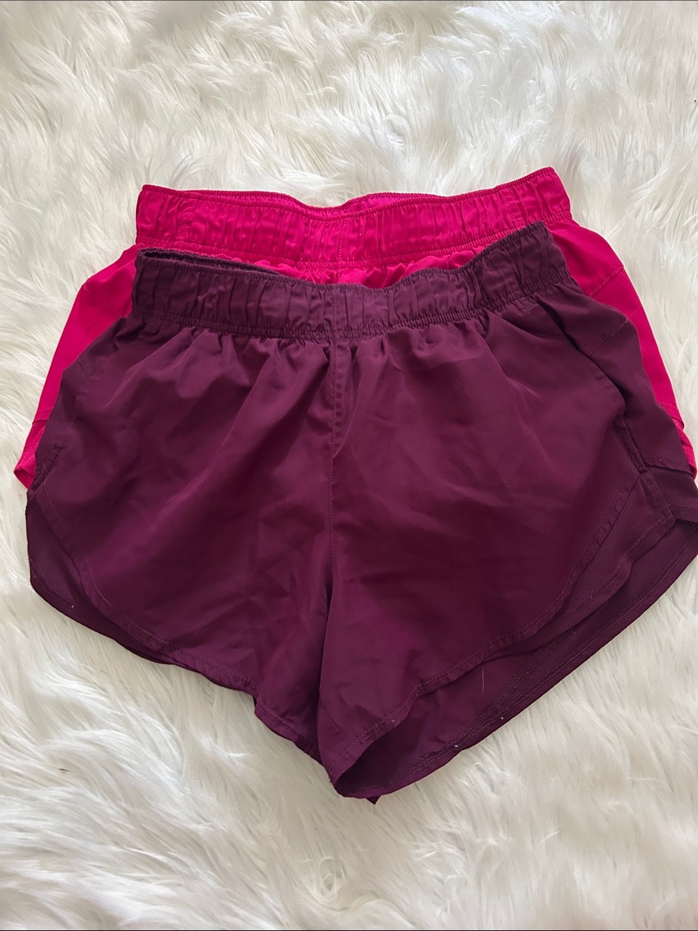 Set of 2 Athletic Works Women's Deep Plum & Pink Athletic Shorts